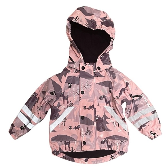 Lindberg Sweden Pink Purple Waterproof Fleece Lined Hooded Jacket Kids Sz 12-18M